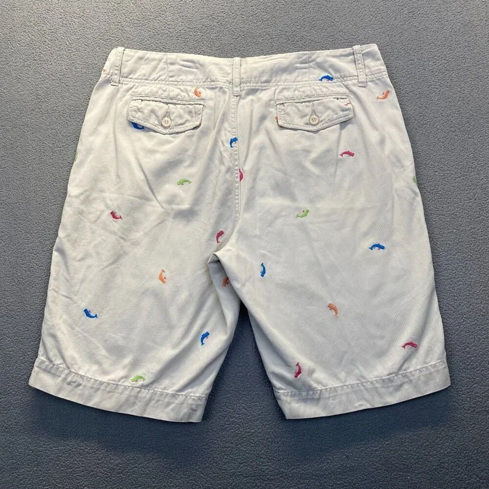 bamboo trader bermuda Beige shorts size 14 Embroidery,Pockets Zipper